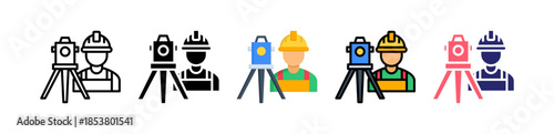 Surveyor Multiple Style Icon Set Collection. 
