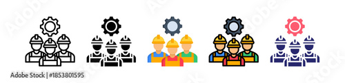 Workforce Multiple Style Icon Set Collection. 