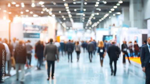 People attending a business conference or trade show