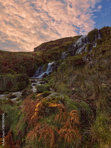 Bride's Veil Falls, small but scenic roadside waterfall next to the A855 road from Portree to Uig, on the left bank of Loch Leathan. Skye-Scotland-175