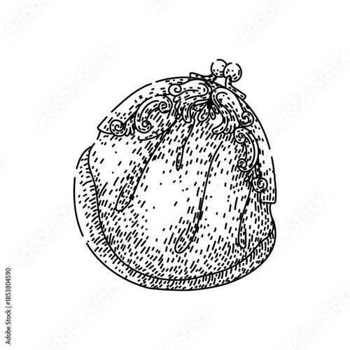 Hand drawn line art of a vintage clasp coin purse symbolizing personal budgeting, saving, financial security, and wealth management in a retro sketch style