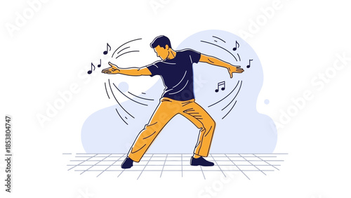 Dynamic man performing a powerful punch with swirling motion and energetic pose.