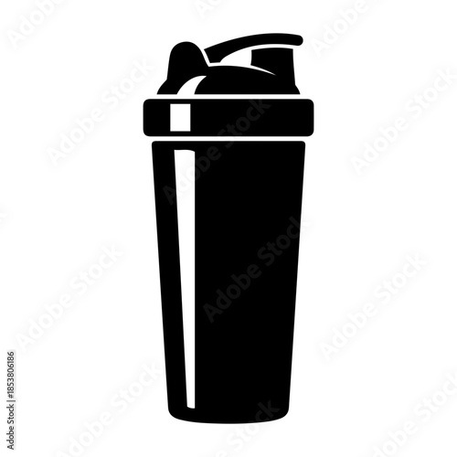 Protein Shaker Bottle Silhouette Icon for Fitness and Gym