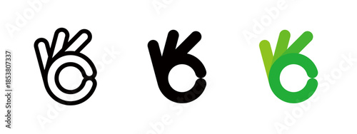 Check mark OK sign icon. Logo mark representing approval, check, permission