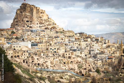 uchisar castle, cappadocia, fairy chimneys, caves, chimneys, sandstone, turkiye, turkey