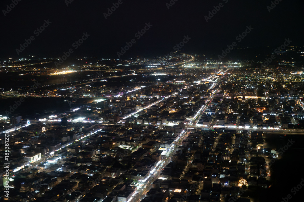 Fototapeta premium Panoramic view of Jeddah at night, Saudi Arabia