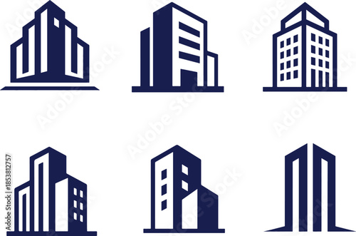 set of buildings vector
