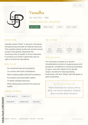 Vasudha Reiki Symbol Guide for Abundance