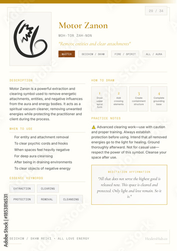 Motor Zanon Reiki Symbol Study Card