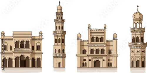 Set of Three Cartoon Children Characters Running and Exercising Wearing Sportswear and Sneakers for Kids Fitness and Active Lifestyle Design