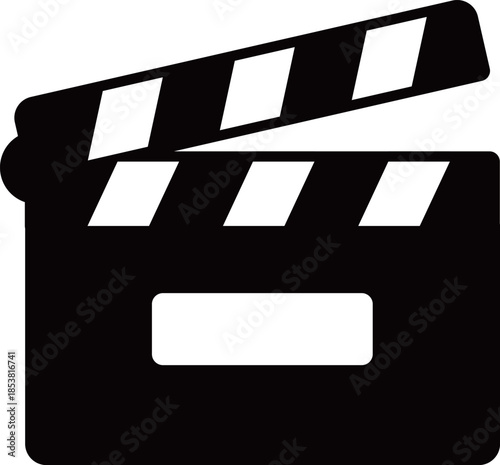 カチンコのアイコン　モノトーン