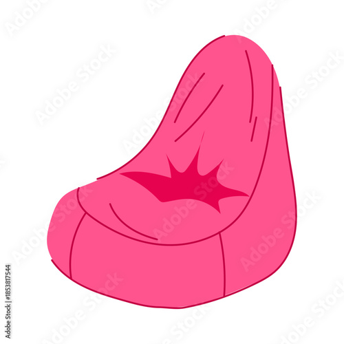 Pink bean bag chair for casual, flexible seating in modern interiors, soft, ergonomic cushion perfect for living rooms, bedrooms, kids rooms, dorms and cozy relaxation corners