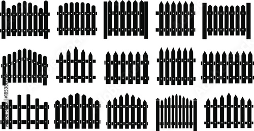 Black fence pattern on white background