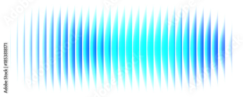 Abstract vertical blue light bar pattern background with glowing cyan center, creating a vibrant digital sound wave or equalizer effect, isolated on