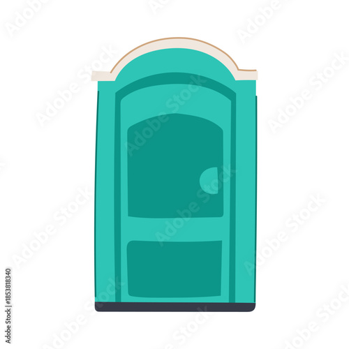 Portable toilet unit providing essential temporary sanitation and public convenience facilities for outdoor events, construction sites, or emergency relief situations