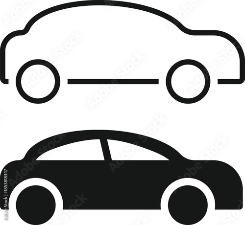 Car icon. Transportation graphic design. Automotive and driving design elements. Automobile and vehicle symbols. Passenger car symbol
