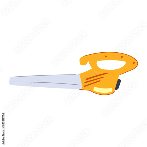 Orange leaf blower icon illustrating efficient yard work and lawn cleanup, ideal for gardening, autumn leaf removal, home maintenance and outdoor equipment or lawn care concepts