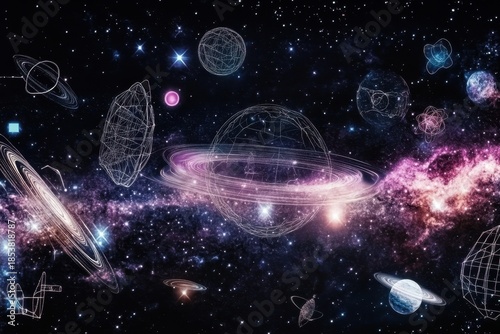 Exploring the vastness of outer space with celestial bodies and cosmic elements