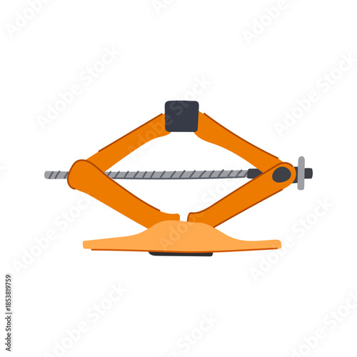 Car jack illustrating a lifting tool essential for roadside assistance, tire changing, and general vehicle repair and maintenance operations on white background
