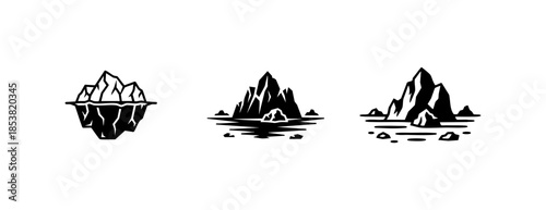 Black and White Iceberg Frozen Arctic Graphic