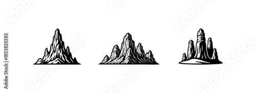 Black and White Karst Limestone Rock Formation