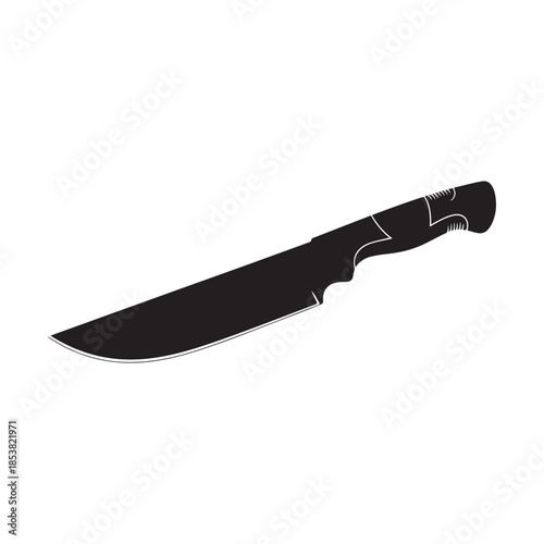 Knife Desing Blade Cut Chako Hard Work silhouette vector flat illustration on white background