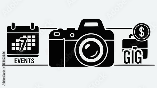 Photography Business Event Gig Camera Icon.