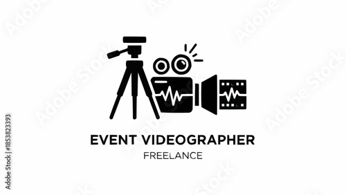 Event Videographer Freelance Logo Icon Symbol.