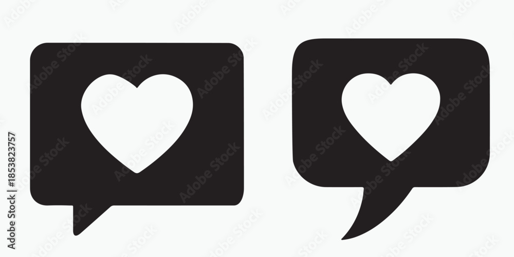 Obraz premium Heartfelt conversation with love symbols
