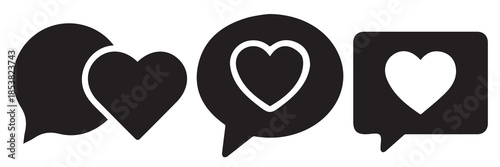 Heartfelt conversation and love social media icons