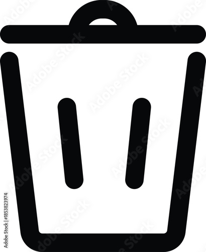 Simple outline icon of trashcan