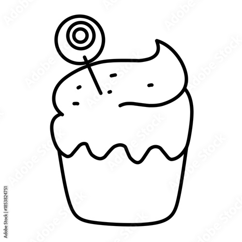 cupcake with halloween vector