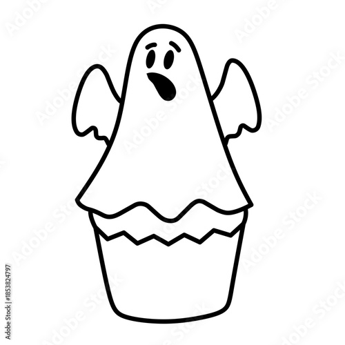 cupcake with halloween vector