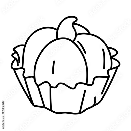 cupcake with halloween vector