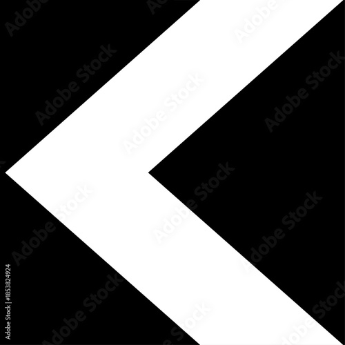 Left arrow icon in minimal style showing backward navigation, previous direction symbol on dark background