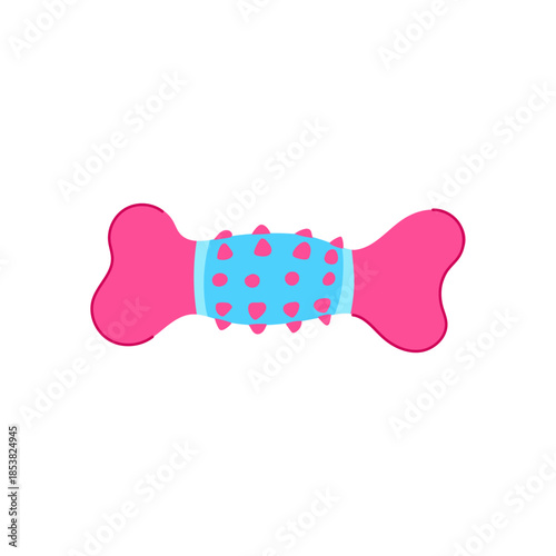 Dog bone toy vector illustration showcasing a playful pet accessory designed for chewing, promoting dental health and hours of engaging canine fun with its textured surface