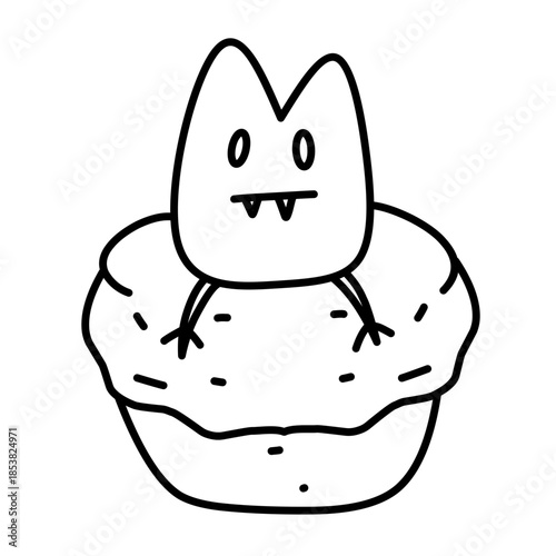 cupcake with halloween vector