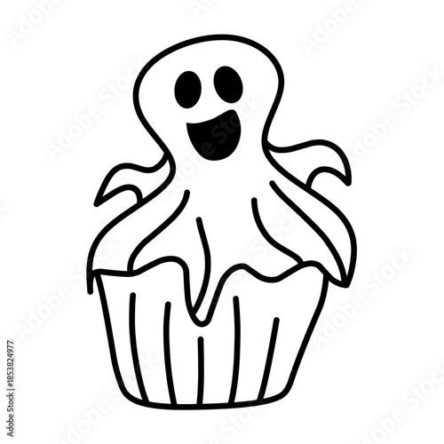 cupcake with halloween vector