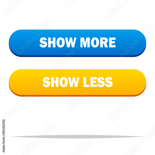 Show more and show less button vector isolated illustration