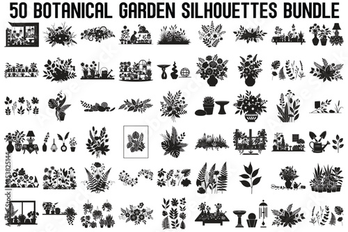 50 Botanical Garden Silhouette bundle