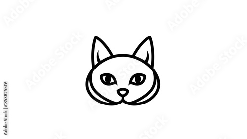 Minimalist cat face illustration for diverse creative applications suitable for designs