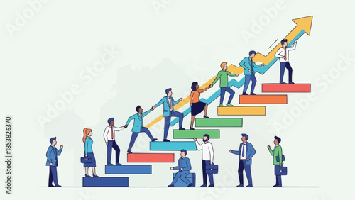 Teamwork and collaboration leading to business growth and success.