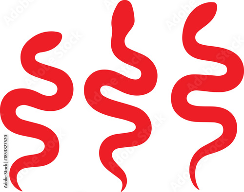 Design a Red silhouette of a Eastern Diamondback Rattlesnake white background clean vector shape