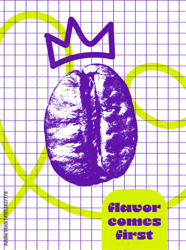 Vector graphic poster for coffee packaging design; coffee shop; coffee factory; coffee festival