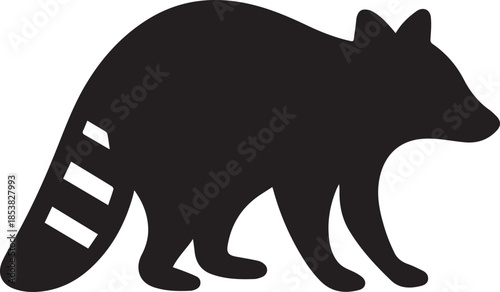 black and white linear paint draw raccoon illustration