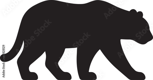 Black bear silhouette vector illustration: wildlife animal, forest mammal, nature graphic design element