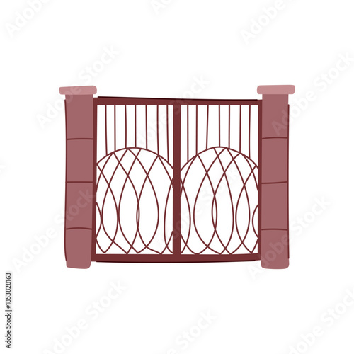 Ornate vintage wrought iron gate forming an inviting, secure entrance to a home or garden, evoking classic architectural elegance, privacy, and decorative charm