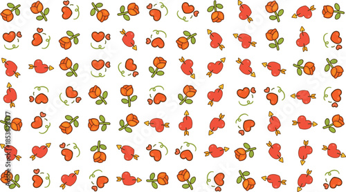 Seamless winter pattern featuring cozy seasonal elements in a playful modern style. Ideal for holiday backgrounds, wrapping paper, textiles, wallpapers, festive branding, and cheerful cold-season desi