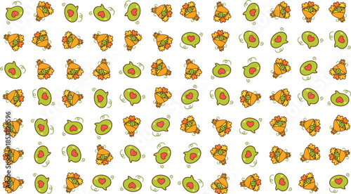 Seamless winter pattern featuring cozy seasonal elements in a playful modern style. Ideal for holiday backgrounds, wrapping paper, textiles, wallpapers, festive branding, and cheerful cold-season desi