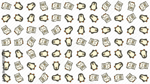 Seamless winter pattern featuring cozy seasonal elements in a playful modern style. Ideal for holiday backgrounds, wrapping paper, textiles, wallpapers, festive branding, and cheerful cold-season desi